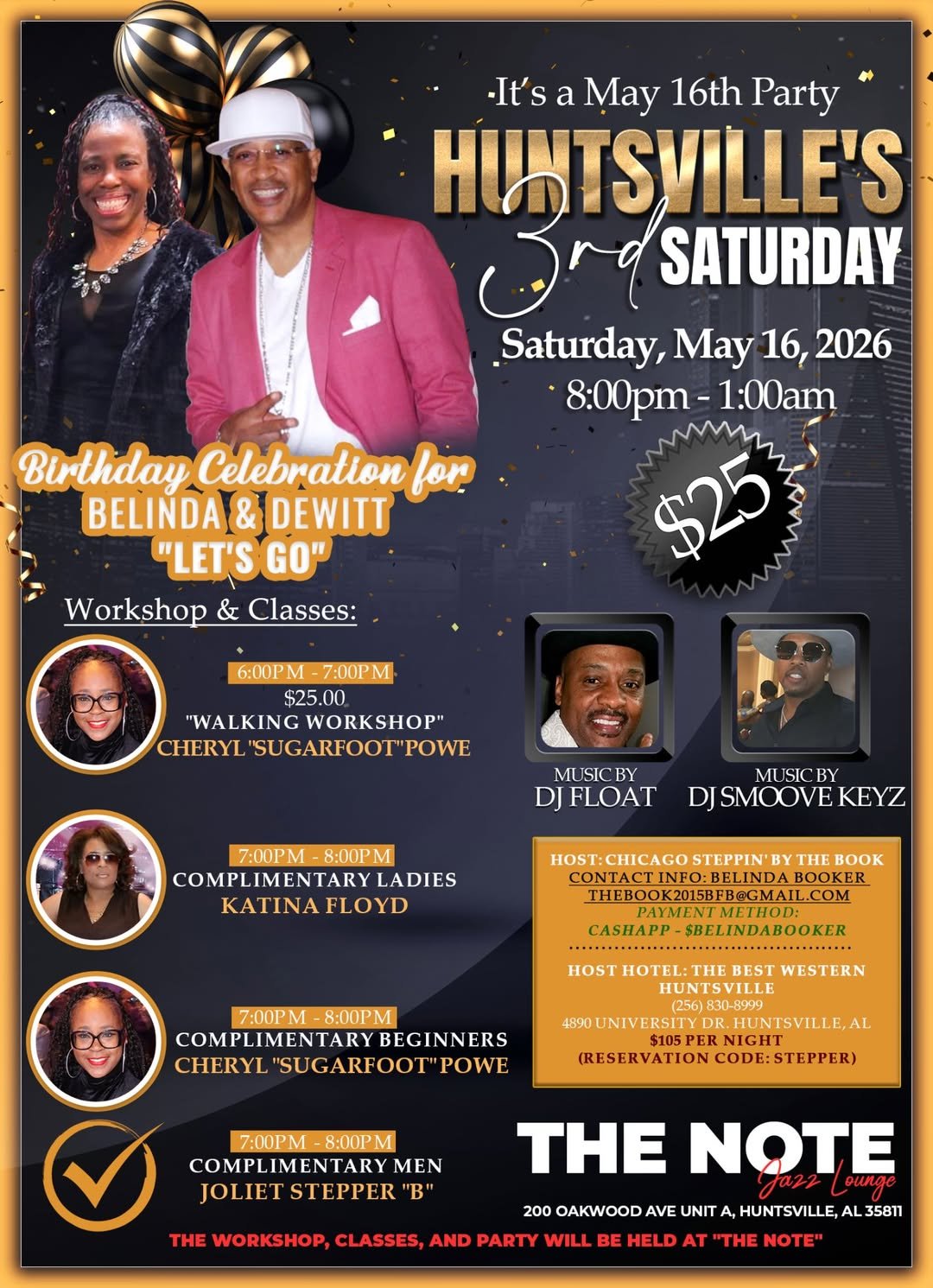 Huntsville's 3rd Saturday: Birthday Celebration for Belinda & Dewitt "Let's Go"
