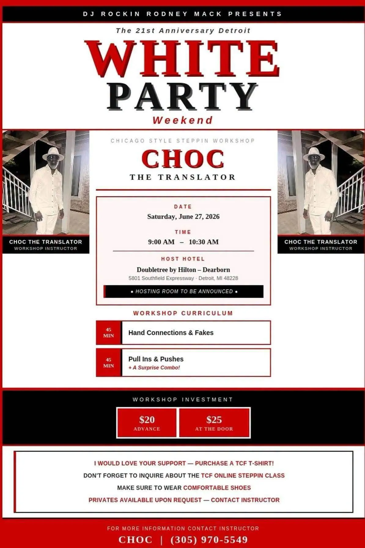 The 21st Anniversary Detroit White Party Weekend - Chicago Style Steppin Workshop