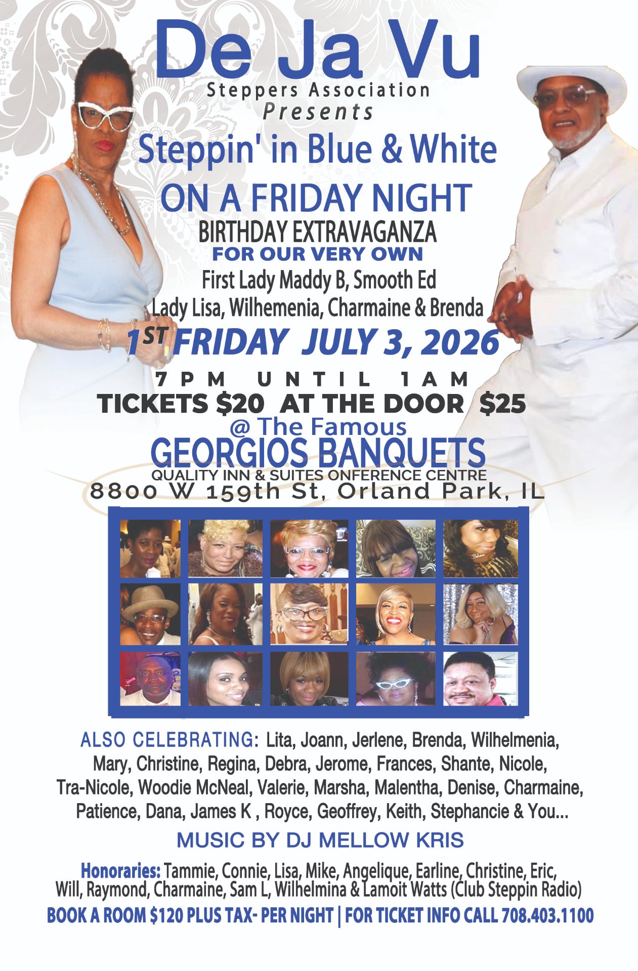 Steppin' in Blue & White Birthday Extravaganza