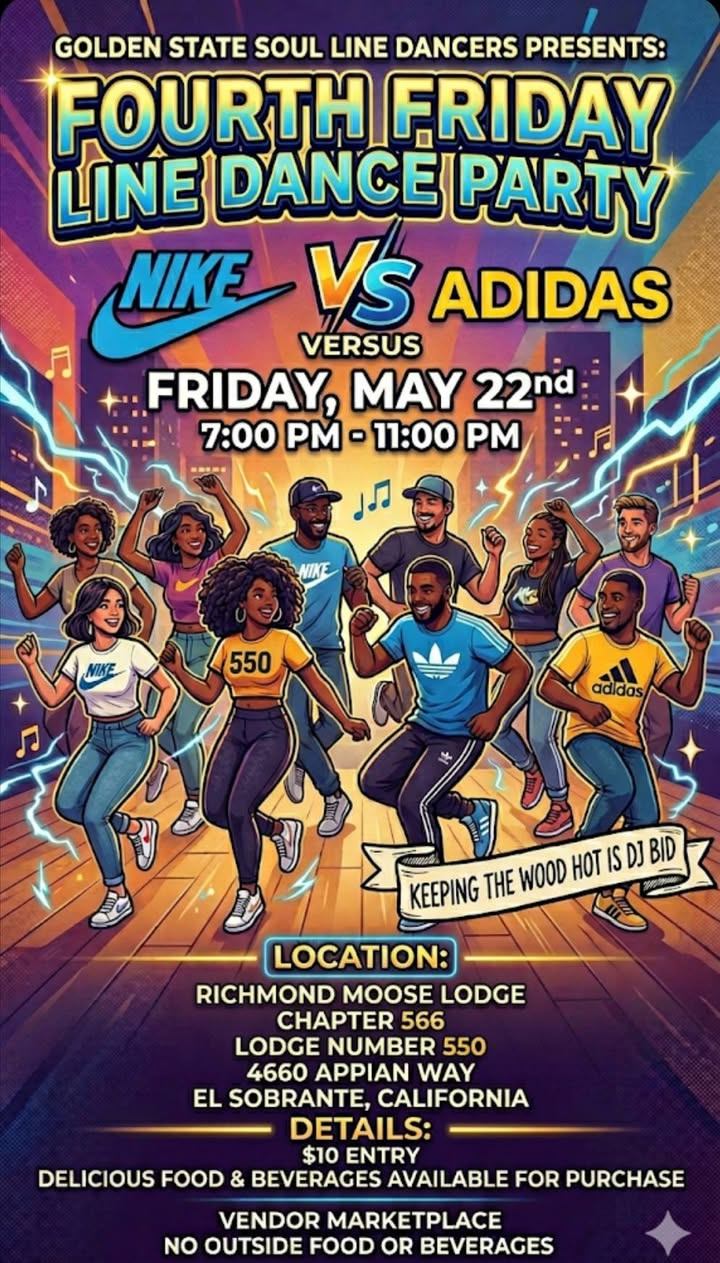 Fourth Friday Line Dance Party Nike VS Adidas