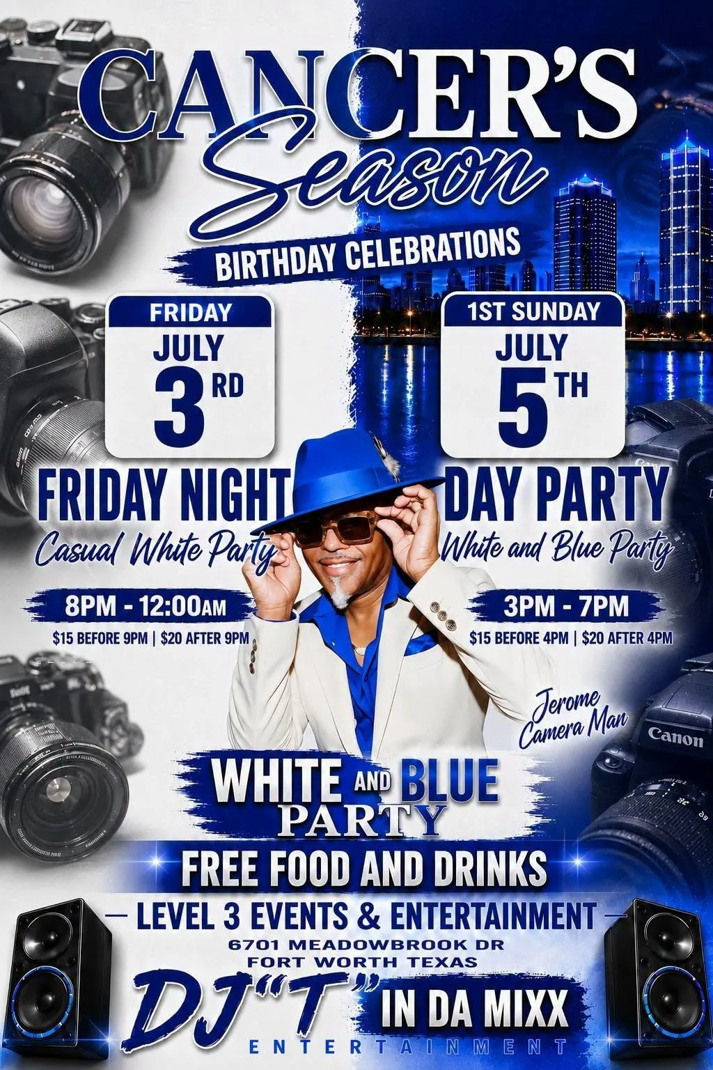 Cancer's Season Birthday Celebrations - White and Blue Party