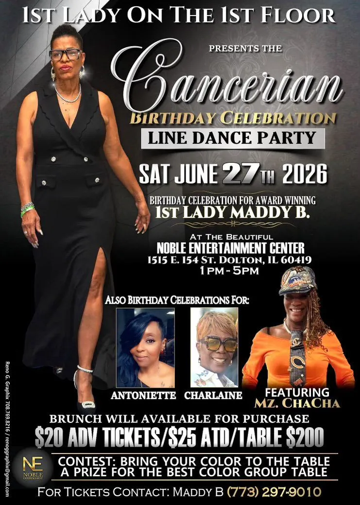 1st Lady On The 1st Floor Presents The Cancerian Birthday Celebration Line Dance Party